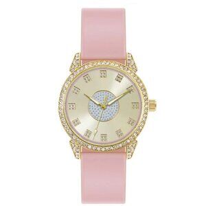 37mm Montres Carlo Fashion Women's Luxury Pink Silicone Band Analog Dress Watch